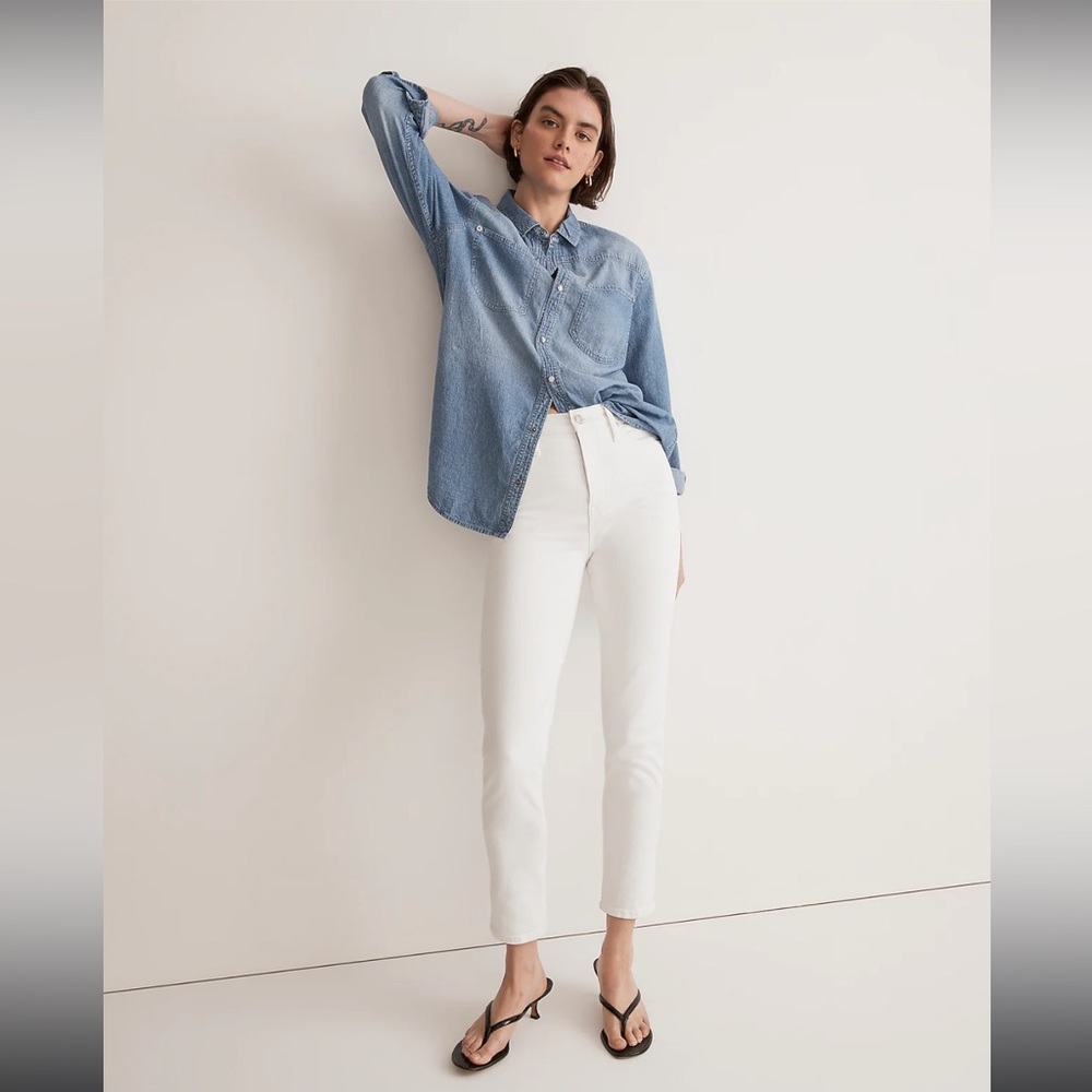 Madewell Stovepipe Skinny Jeans in Pure White, Size 28